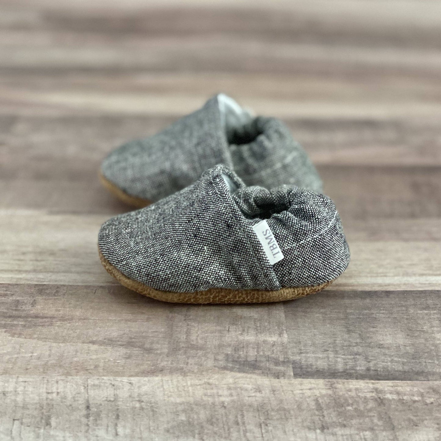 TBMS - Dark Grey Textured Moccasins