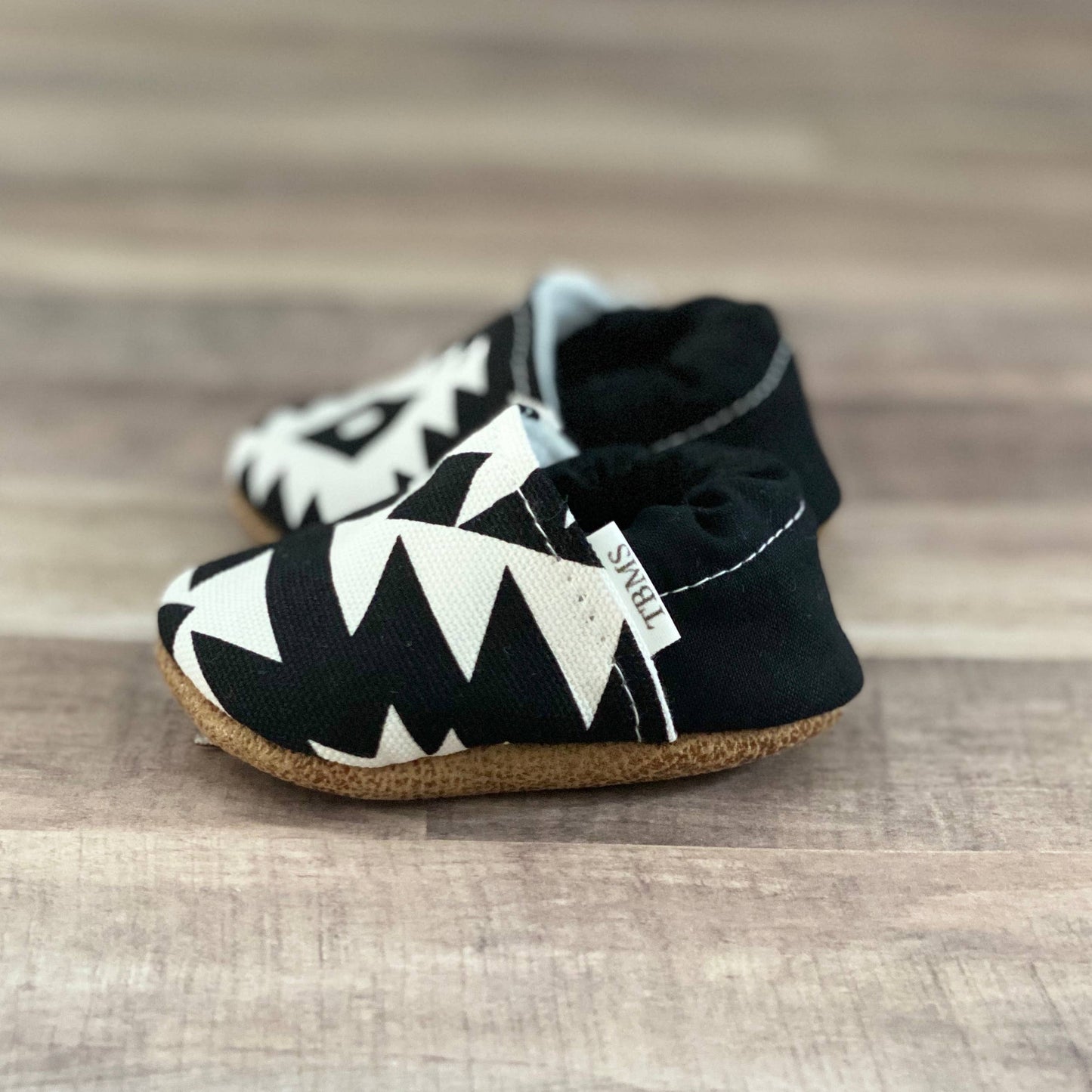 TBMS - Black and White Aztec Moccasins