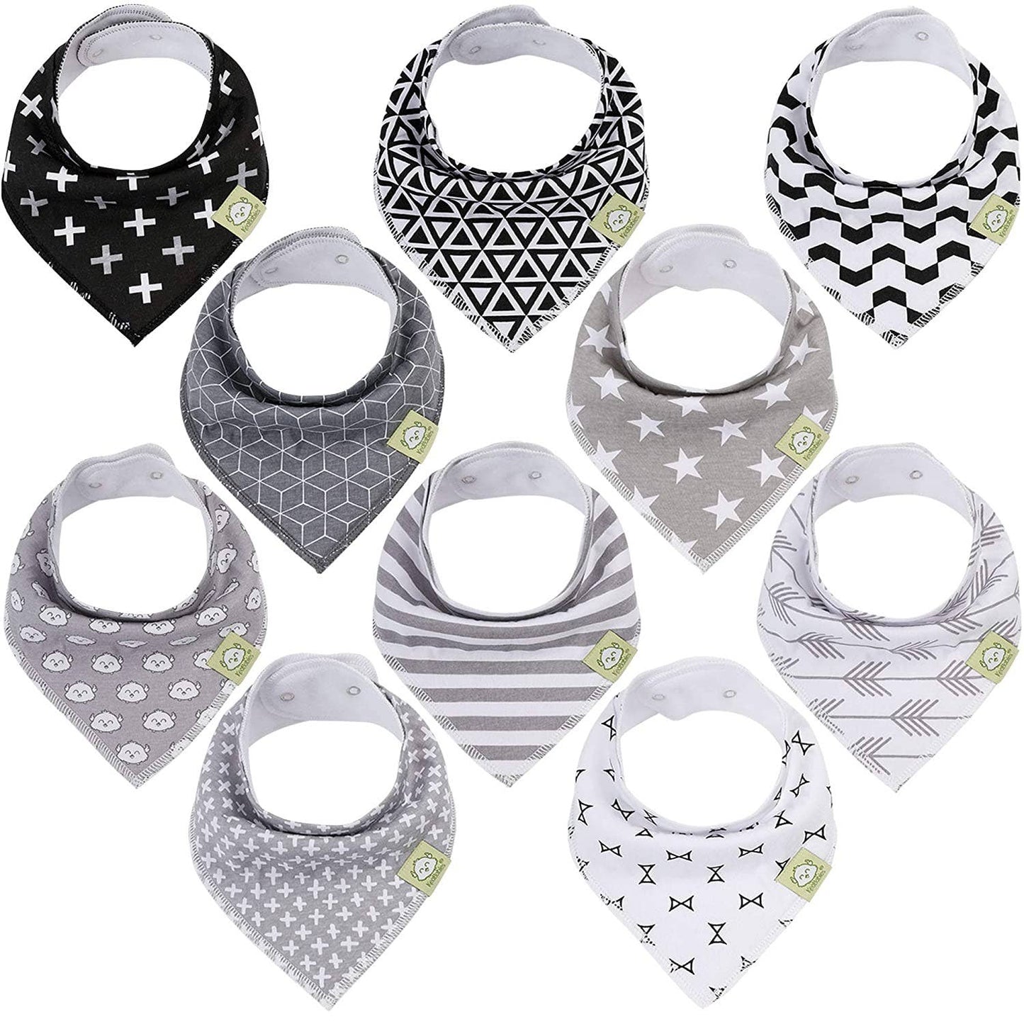 KeaBabies - Organic Bandana Bibs 10-Pack