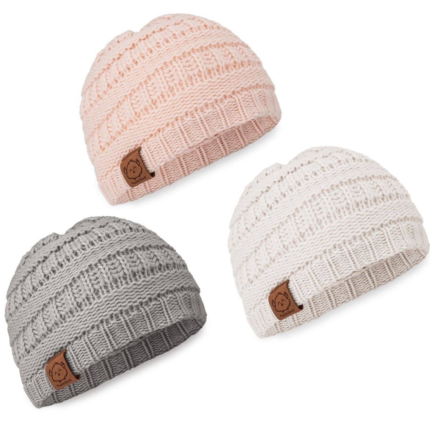 KeaBabies - Baby Knitted Beanie 3-Pack