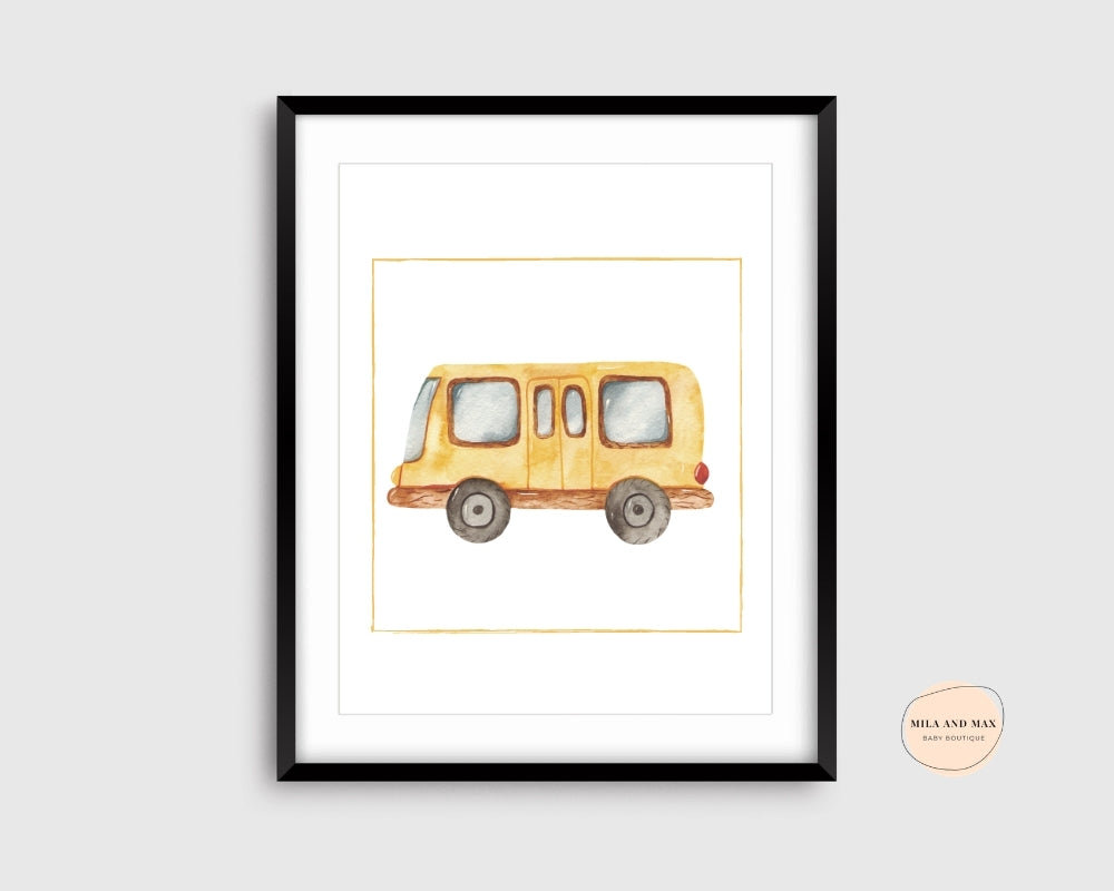 Yellow Bus Digital Print