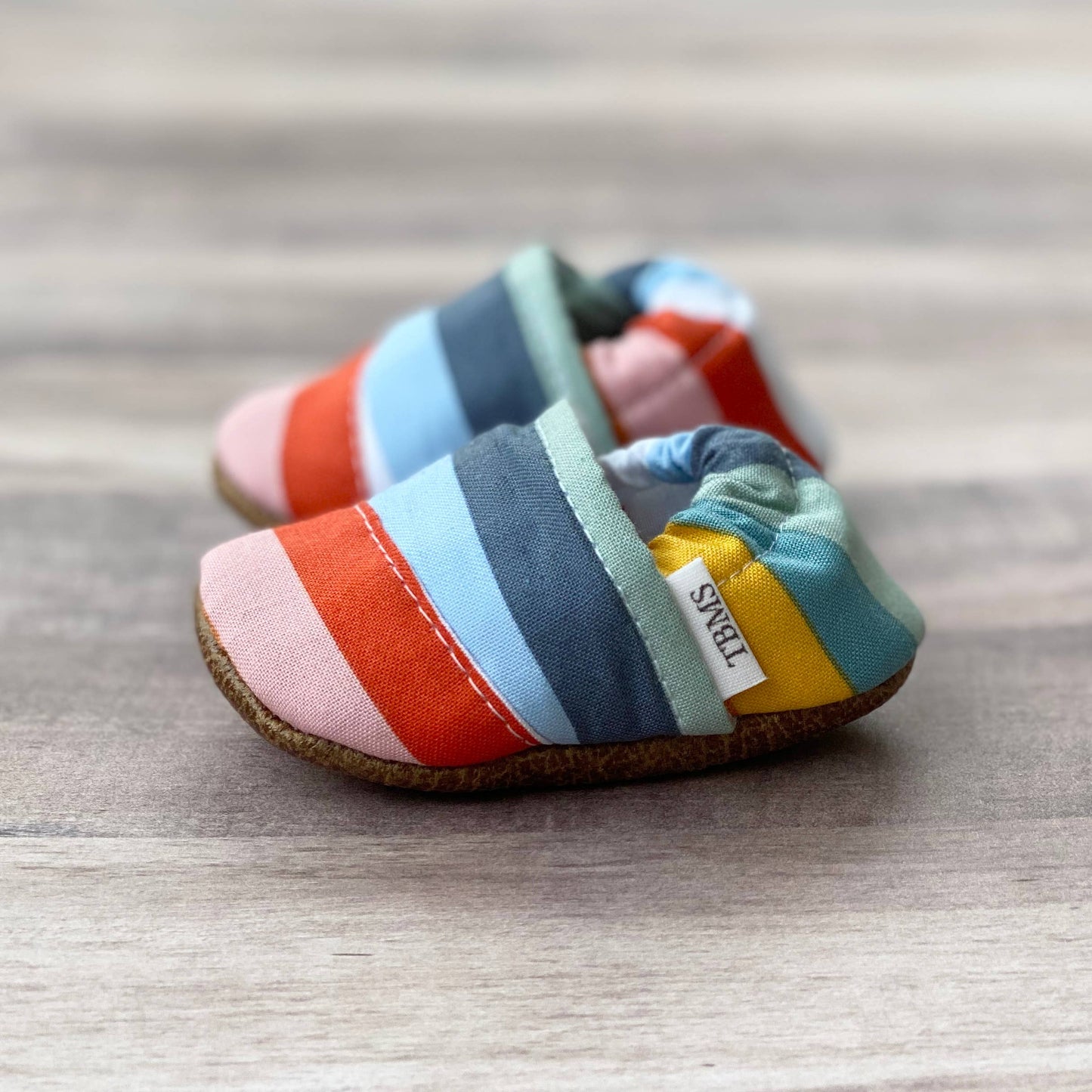 TBMS - Rainbow Striped Angled Moccasins