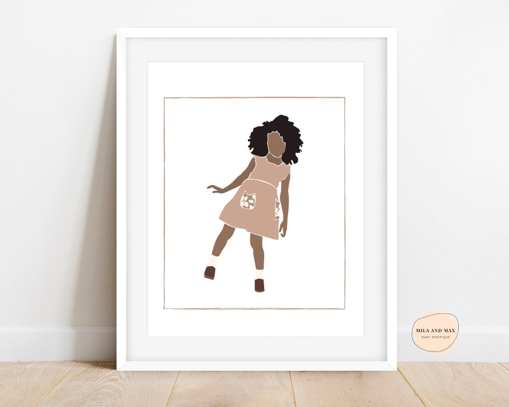 Girl in Pink Dress Digital Print